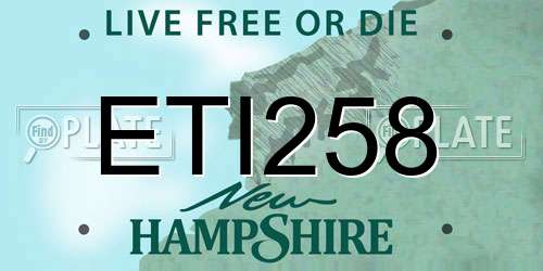 ETI258 New Hampshire License Plate