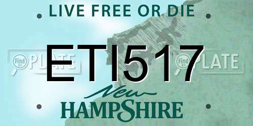 ETI517 New Hampshire License Plate