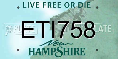 ETI758 New Hampshire License Plate