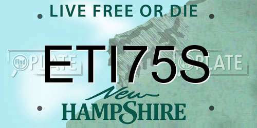 ETI75S New Hampshire License Plate