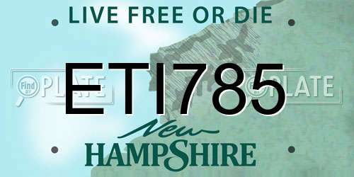 ETI785 New Hampshire License Plate