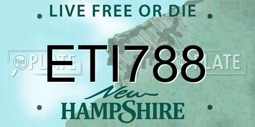 ETI788 New Hampshire License Plate