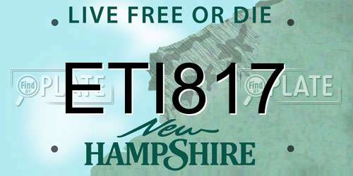ETI817 New Hampshire License Plate