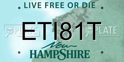 ETI81T New Hampshire License Plate