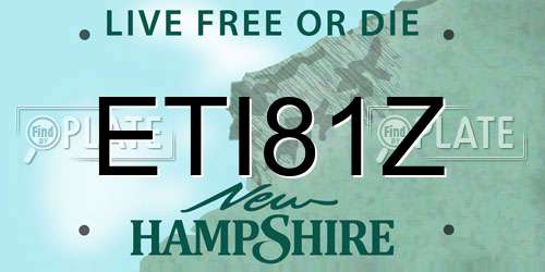 ETI81Z New Hampshire License Plate