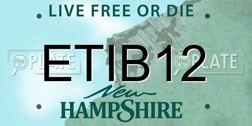 ETIB12 New Hampshire License Plate