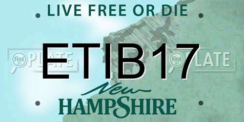 ETIB17 New Hampshire License Plate