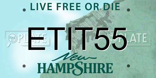 ETIT55 New Hampshire License Plate