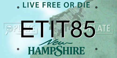 ETIT85 New Hampshire License Plate