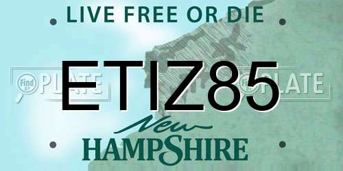 ETIZ85 New Hampshire License Plate