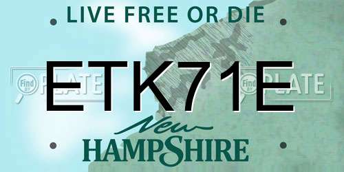 ETK71E New Hampshire License Plate