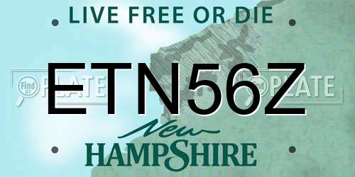 ETN56Z New Hampshire License Plate