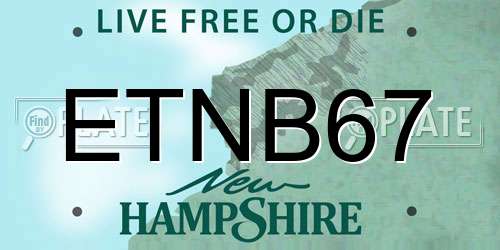 ETNB67 New Hampshire License Plate