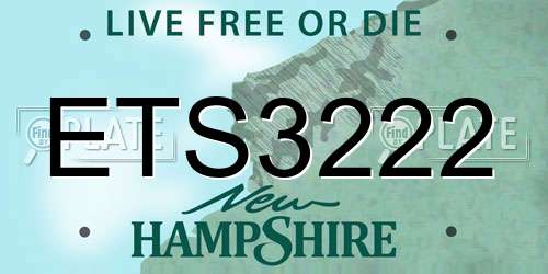 ETS3222 New Hampshire License Plate