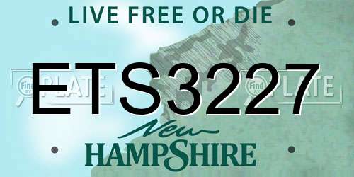 ETS3227 New Hampshire License Plate