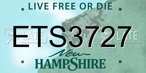 ETS3727 New Hampshire License Plate