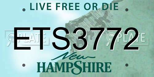 ETS3772 New Hampshire License Plate