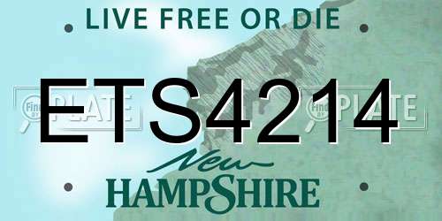ETS4214 New Hampshire License Plate