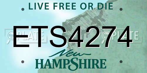 ETS4274 New Hampshire License Plate