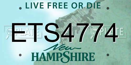 ETS4774 New Hampshire License Plate
