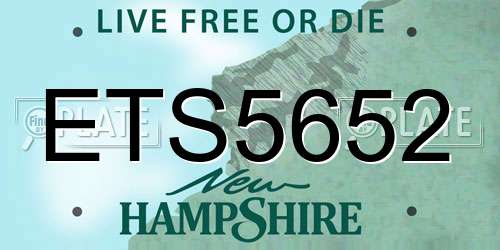 ETS5652 New Hampshire License Plate