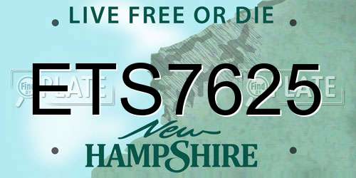ETS7625 New Hampshire License Plate