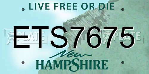 ETS7675 New Hampshire License Plate