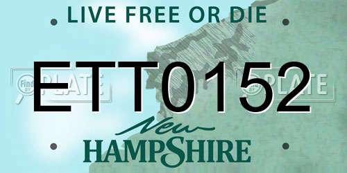 ETT0152 New Hampshire License Plate
