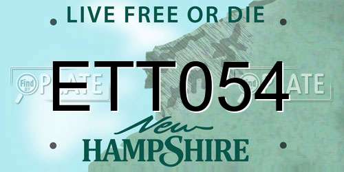 ETT054 New Hampshire License Plate