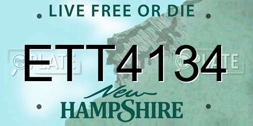 ETT4134 New Hampshire License Plate