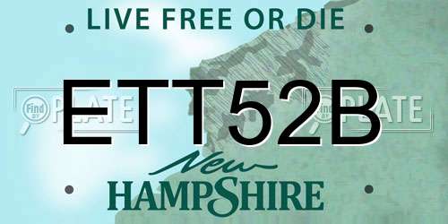 ETT52B New Hampshire License Plate