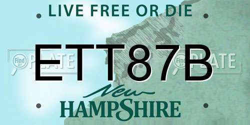 ETT87B New Hampshire License Plate