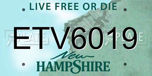 ETV6019 New Hampshire License Plate