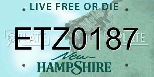 ETZ0187 New Hampshire License Plate