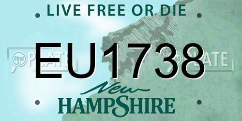 EU1738 New Hampshire License Plate
