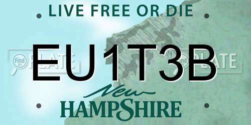 EU1T3B New Hampshire License Plate