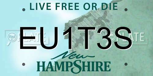 EU1T3S New Hampshire License Plate