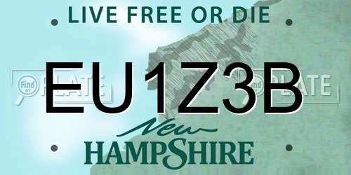 EU1Z3B New Hampshire License Plate