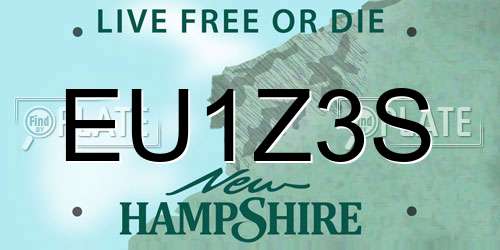 EU1Z3S New Hampshire License Plate