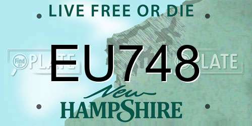 EU748 New Hampshire License Plate