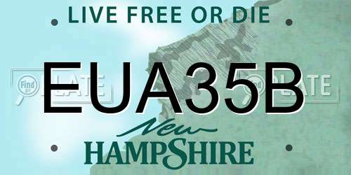 EUA35B New Hampshire License Plate