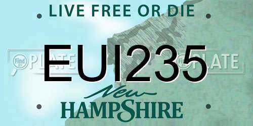 EUI235 New Hampshire License Plate