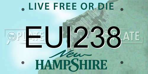 EUI238 New Hampshire License Plate