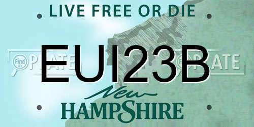 EUI23B New Hampshire License Plate