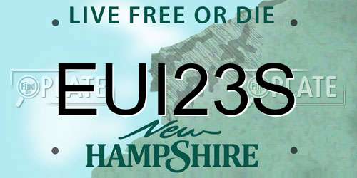 EUI23S New Hampshire License Plate