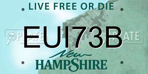 EUI73B New Hampshire License Plate