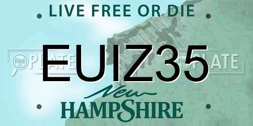 EUIZ35 New Hampshire License Plate