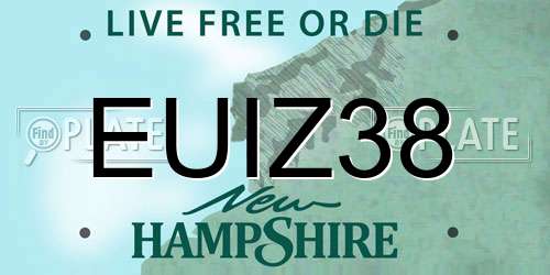 EUIZ38 New Hampshire License Plate