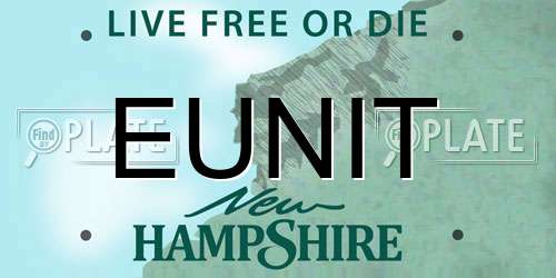 EUNIT New Hampshire License Plate