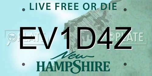 EV1D4Z New Hampshire License Plate